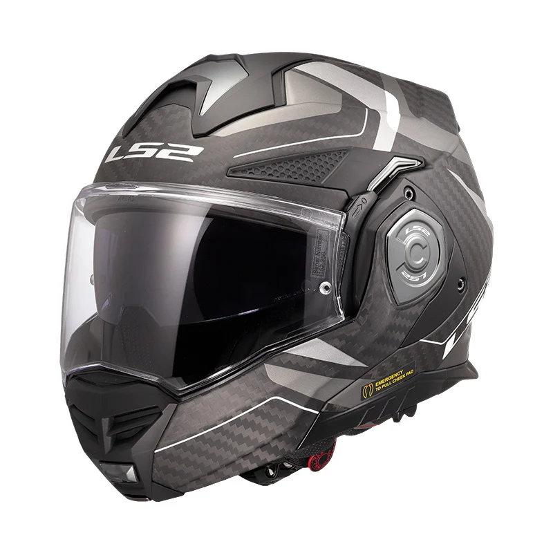 CASCO REVERSIBILE LS2 FF901 ADVANT X CARBONIO HORIZON SILVER GREY 06
