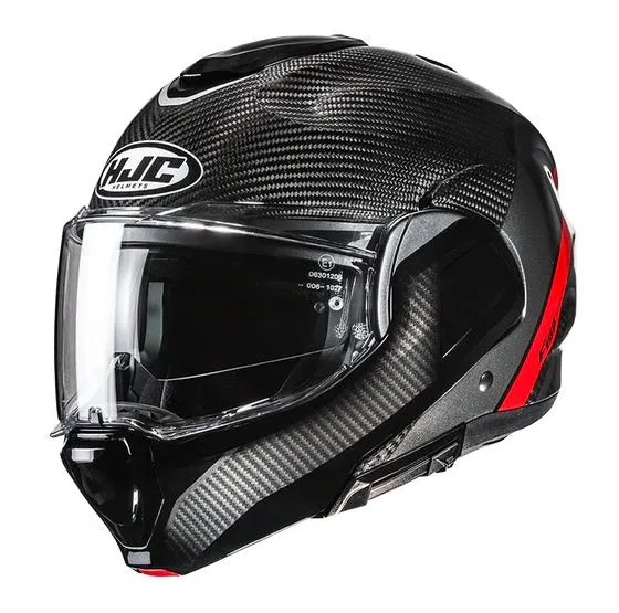 CASCO MODULARE HJC F100 CARBON STAN MC1 CARBON E ROSSO