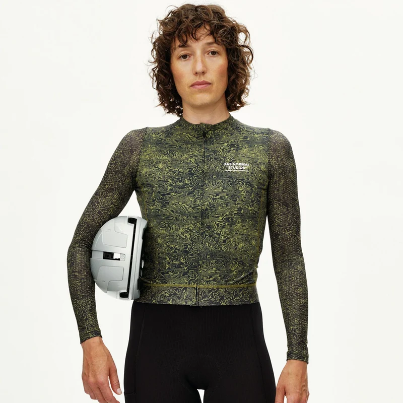 Maglia donna maniche lunghe Pas Normal Studios Essential Light AOP Grain - Verde