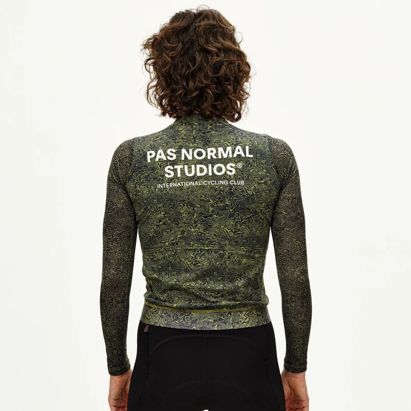 Maglia donna maniche lunghe Pas Normal Studios Essential Light AOP Grain - Verde