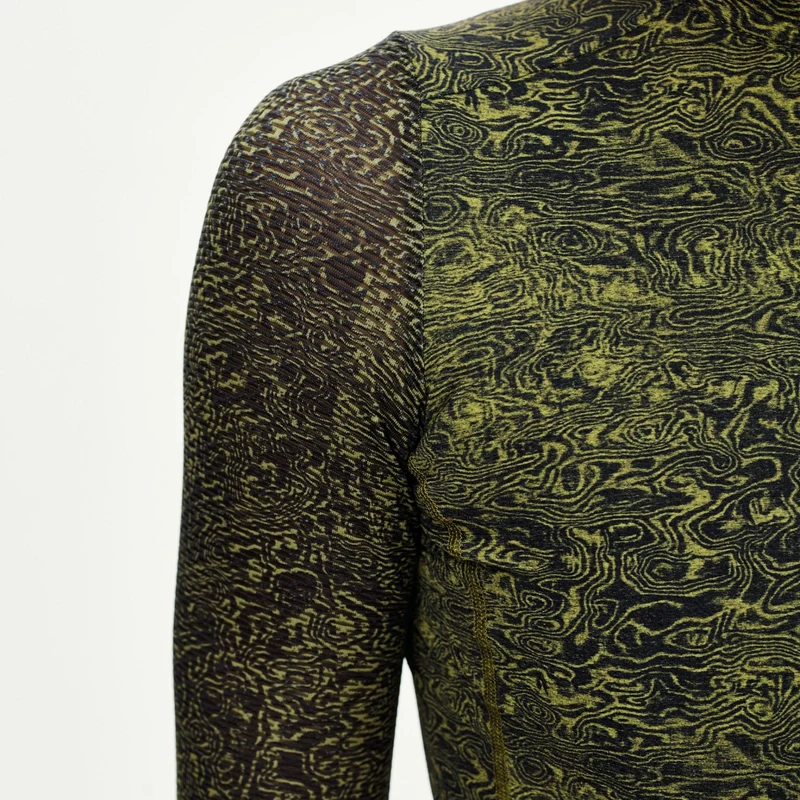 Maglia donna maniche lunghe Pas Normal Studios Essential Light AOP Grain - Verde