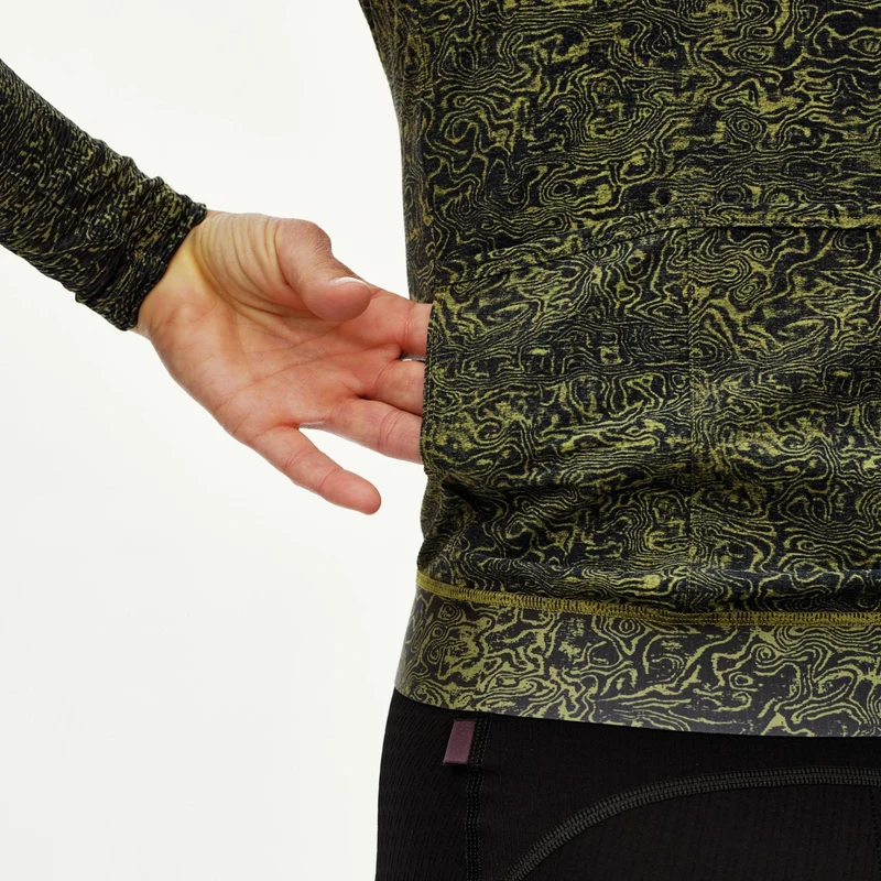 Maglia donna maniche lunghe Pas Normal Studios Essential Light AOP Grain - Verde