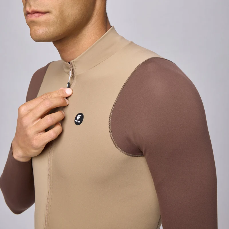Maglia maniche lunghe Pissei Primapelle Bicolor - Argilla espresso