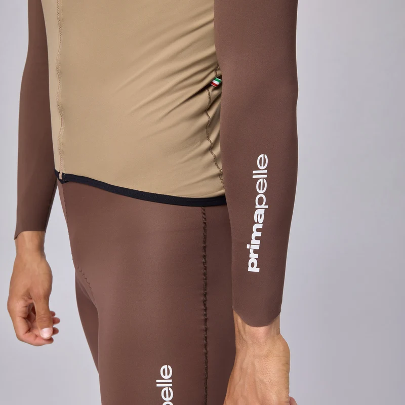 Maglia maniche lunghe Pissei Primapelle Bicolor - Argilla espresso