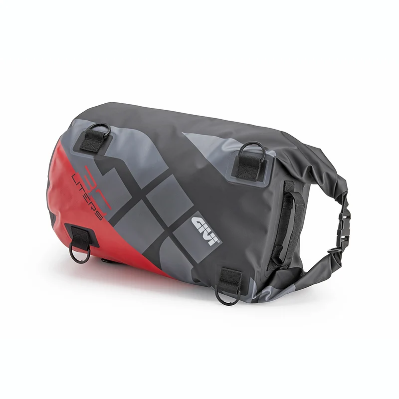 BORSA GIVI EA114GRB IMPERMEABILE A RULLO DA SELLA O PORTAPACCHI 30 LT GRIGIO ROSSO