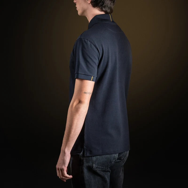 Navy Blue Cotton Piqué polo shirt