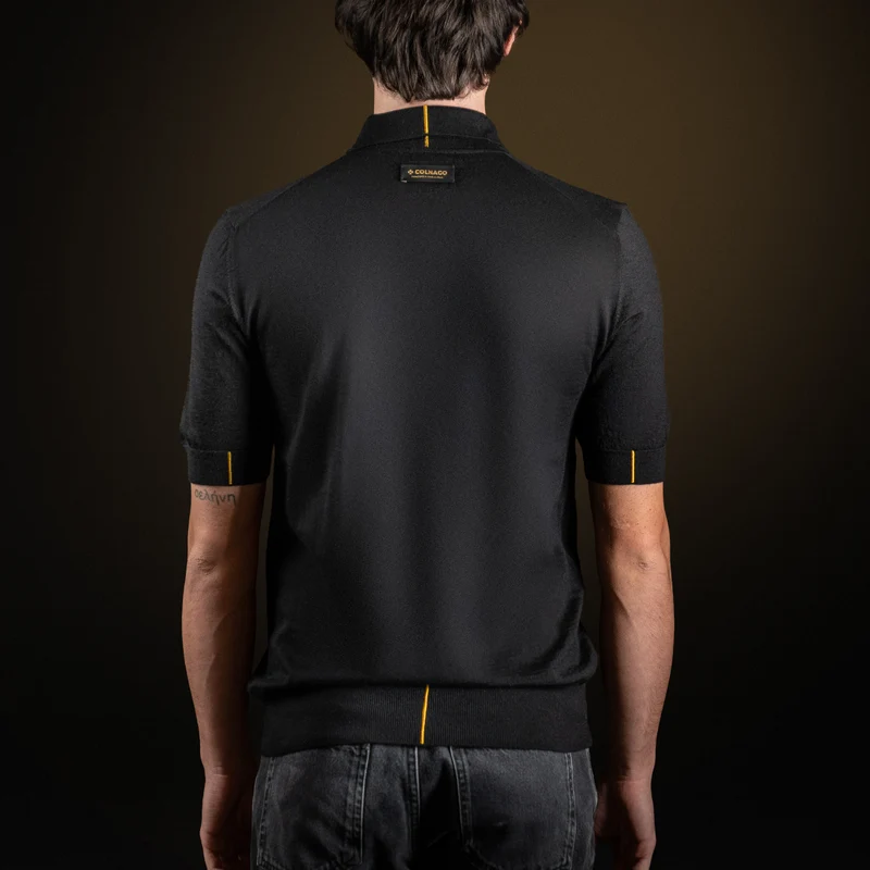 Black Cashmere polo short sleeves