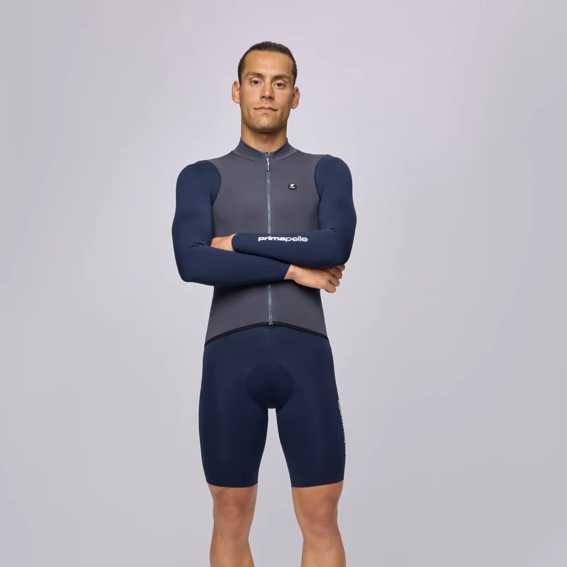 Maglia maniche lunghe Pissei Primapelle Bicolor - Grigio blu