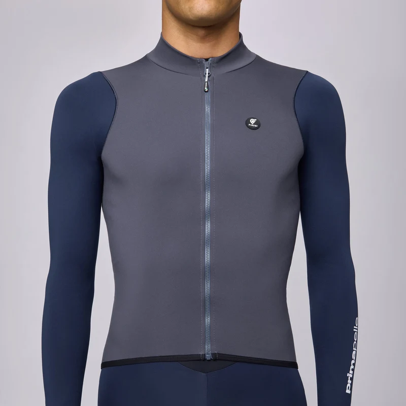 Maglia maniche lunghe Pissei Primapelle Bicolor - Grigio blu