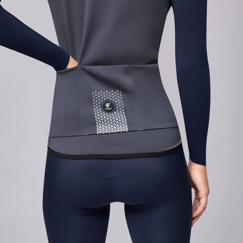 Maglia maniche lunghe Pissei Primapelle Bicolor - Grigio blu