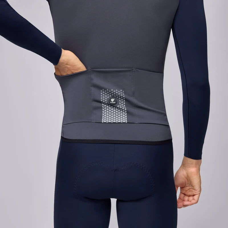 Maglia maniche lunghe Pissei Primapelle Bicolor - Grigio blu