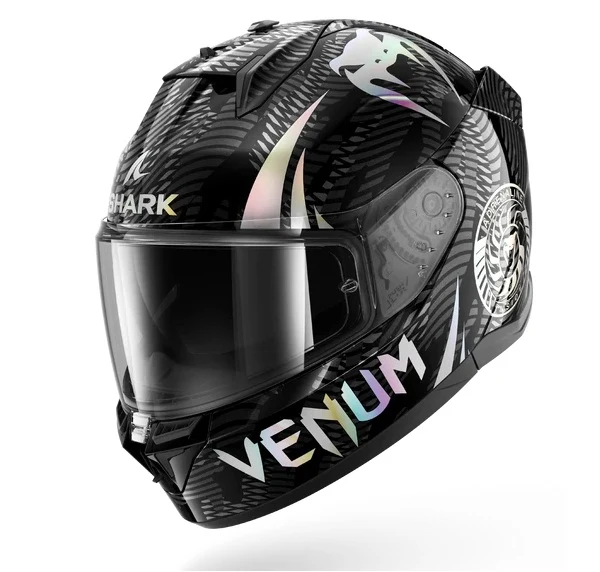 CASCO SHARK INTEGRALE D-SKWAL 3 VENUM BLACK CHROM ANTHRACITE