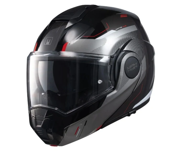 CASCO CONVERTIBILE MPH ARTRA NERO GRIGIO ROSSO OPACO ECE 22.06