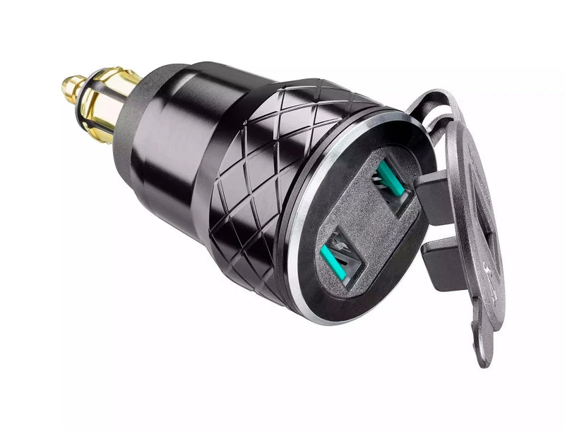 ADATTATORE DIN ADAPTER - 2 USB 4.2A ALU - 45°