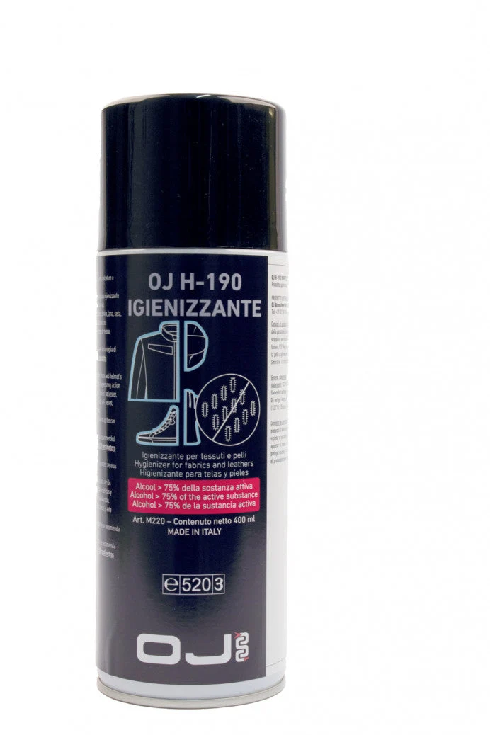 SPRAI OJ IGIENIZZANTE CASCHI GIUBBINI STIVALI H-190 400 ML