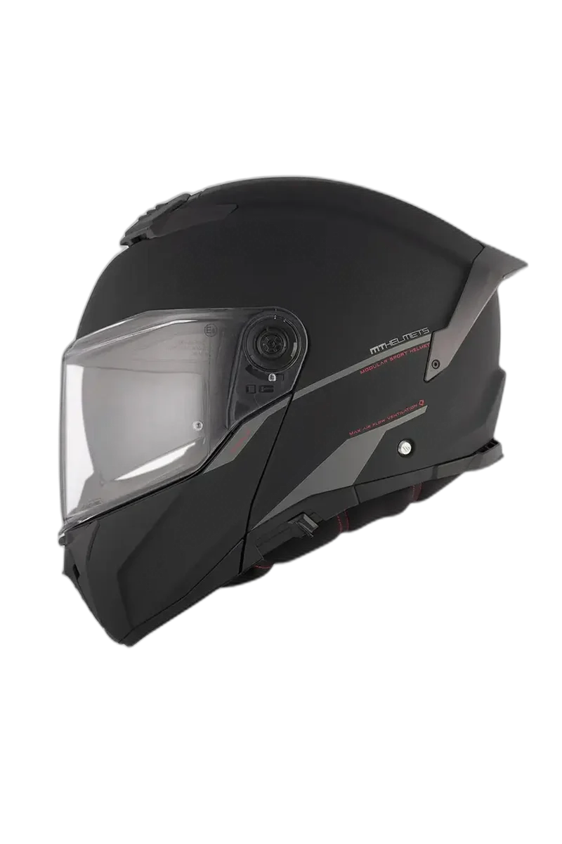MT ATOM 2 SV SOLID MODULARE FILP UP A1 CASCHI DI MOTO NERO OPACO