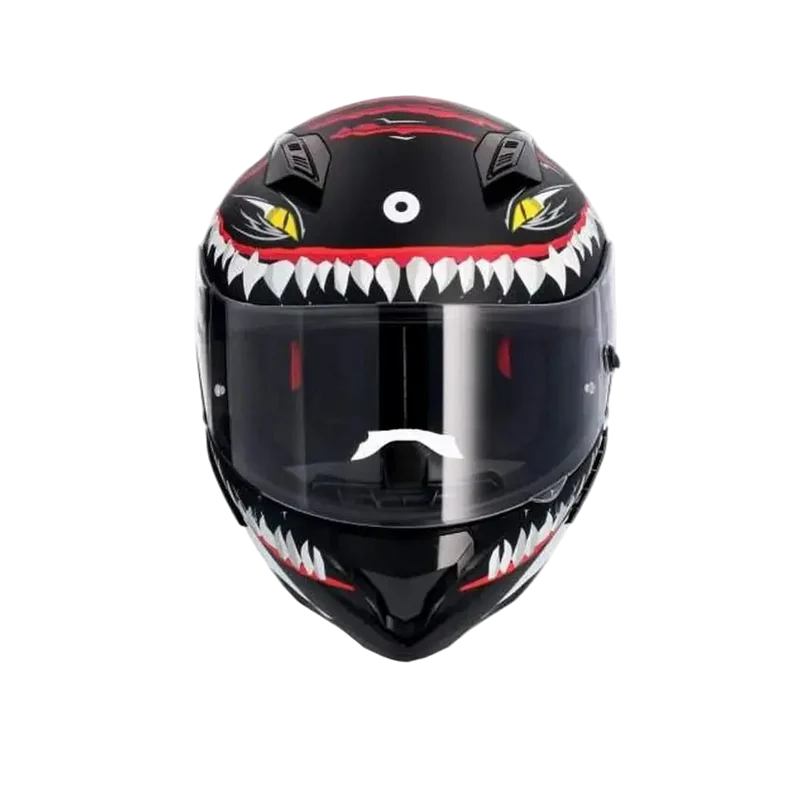 SHIRO HUNTER SHARK INTEGRALI CASCHI DI MOTO OPACO NERO BIANCO