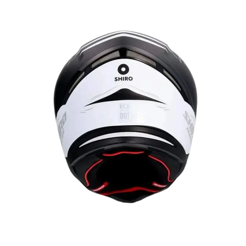 SHIRO HUNTER SHARK INTEGRALI CASCHI DI MOTO OPACO NERO BIANCO