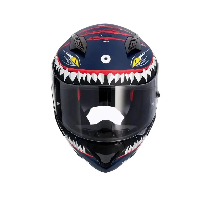 SHIRO HUNTER SHARK INTEGRALI CASCHI DI MOTO OPACO NAVY BLU BIANCO