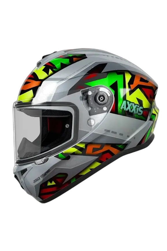 AXXIS DRAKEN S JOLLY C2 FF112D CASCHI DI MOTO GRIGIO LUCIDO DI MOTO