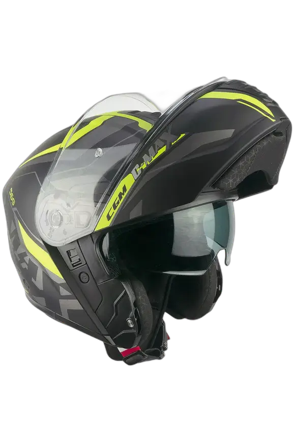 CGM 569G C MAX CITY MODULARE CASCHI DI MOTO NERO GIALLO FLUO OPACO