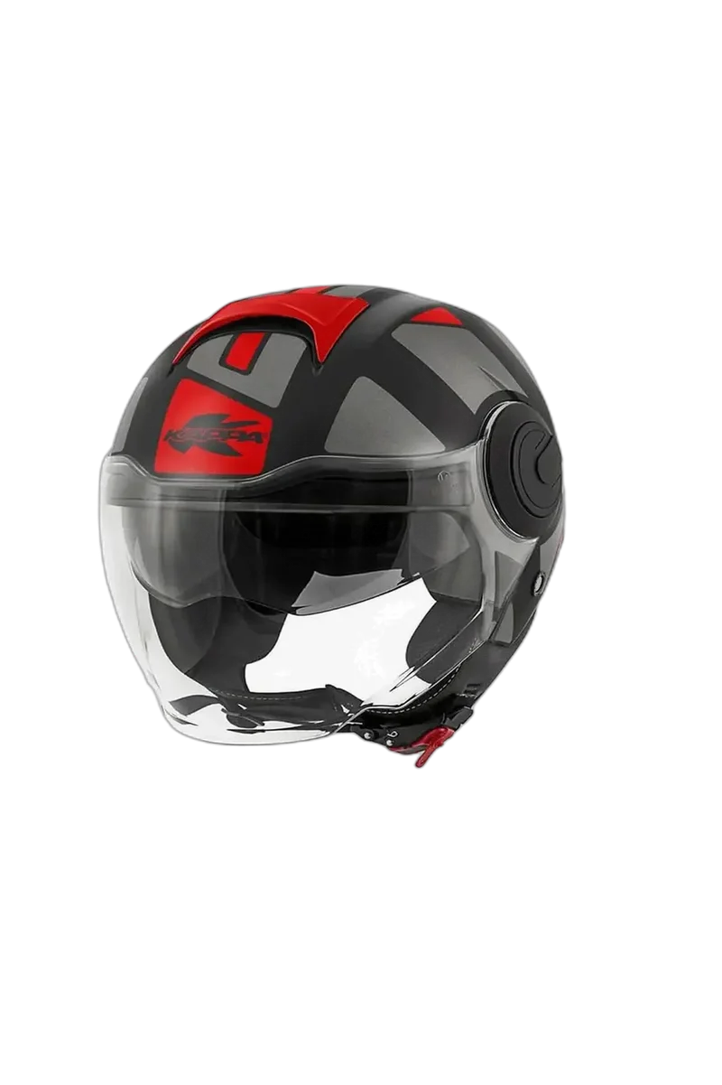 KAPPA KV 37 EVO URBANO JET CASCHI DI MOTO TITANIO ROSSO OPACO