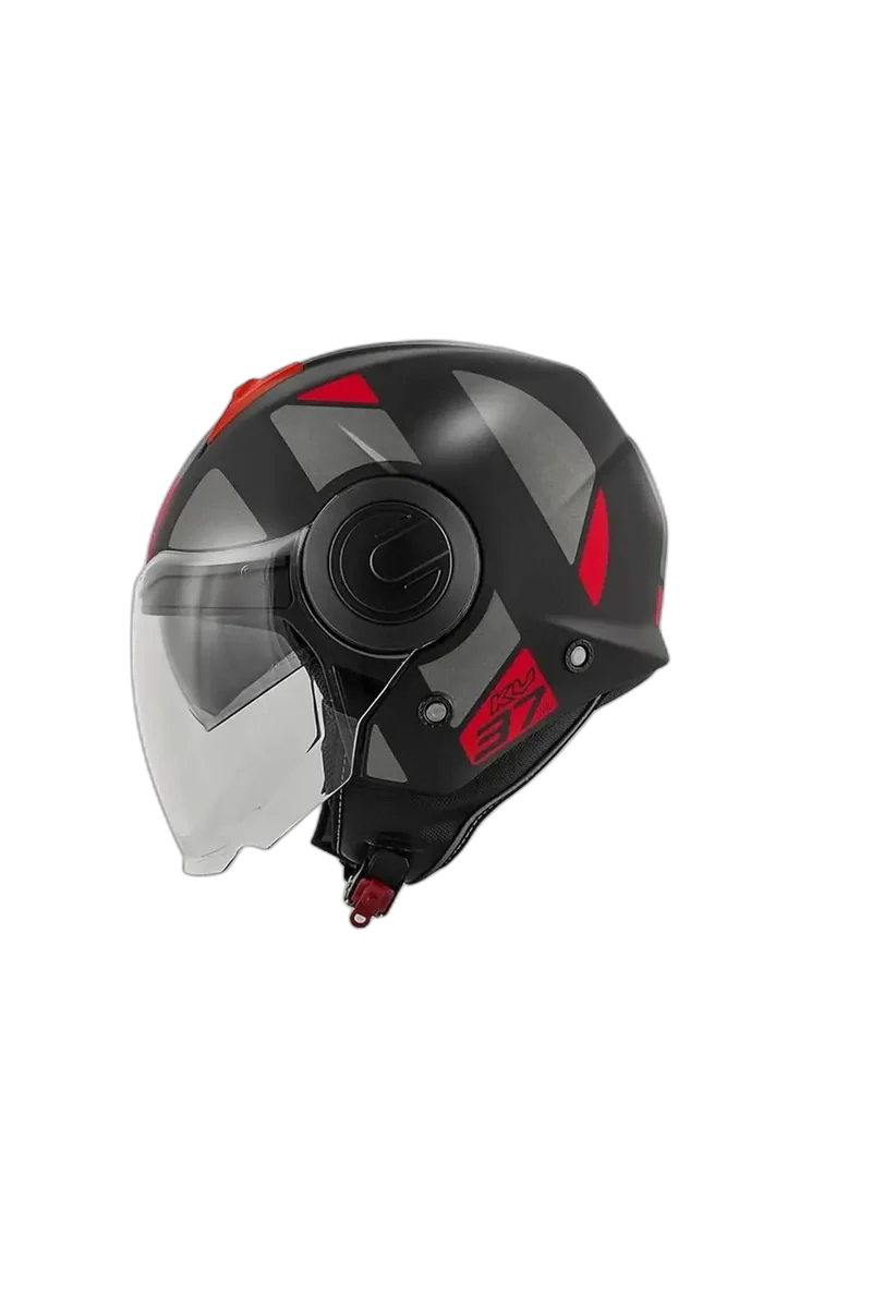 KAPPA KV 37 EVO URBANO JET CASCHI DI MOTO TITANIO ROSSO OPACO