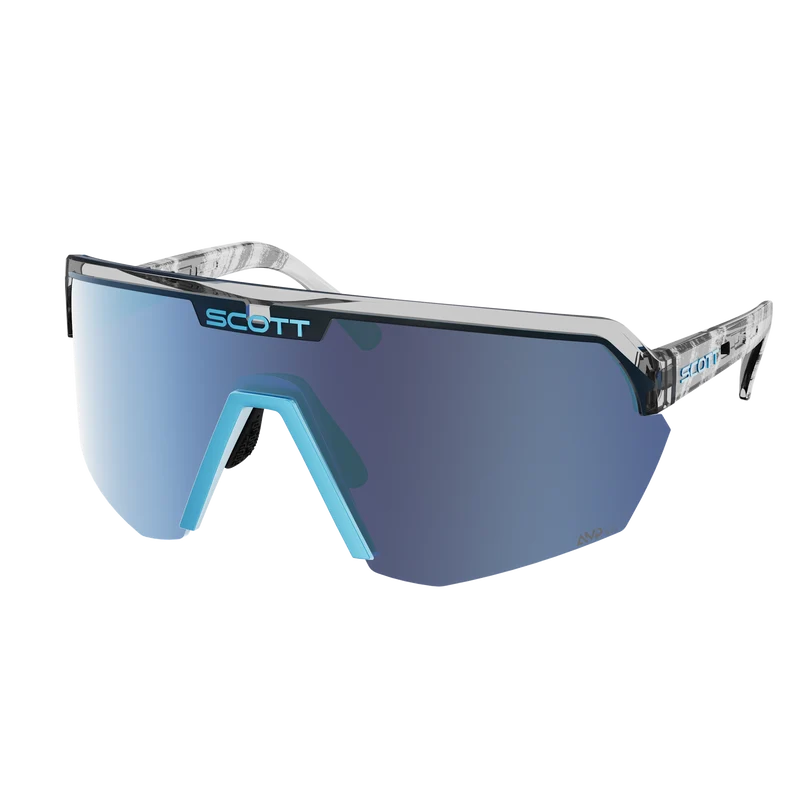 Occhiali Scott Sport Shield - Black Neon Blue Amp Beryl Blue Chrome