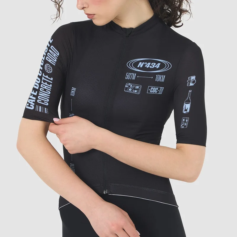 Maglia donna Cafe du Cycliste Eze - Nero