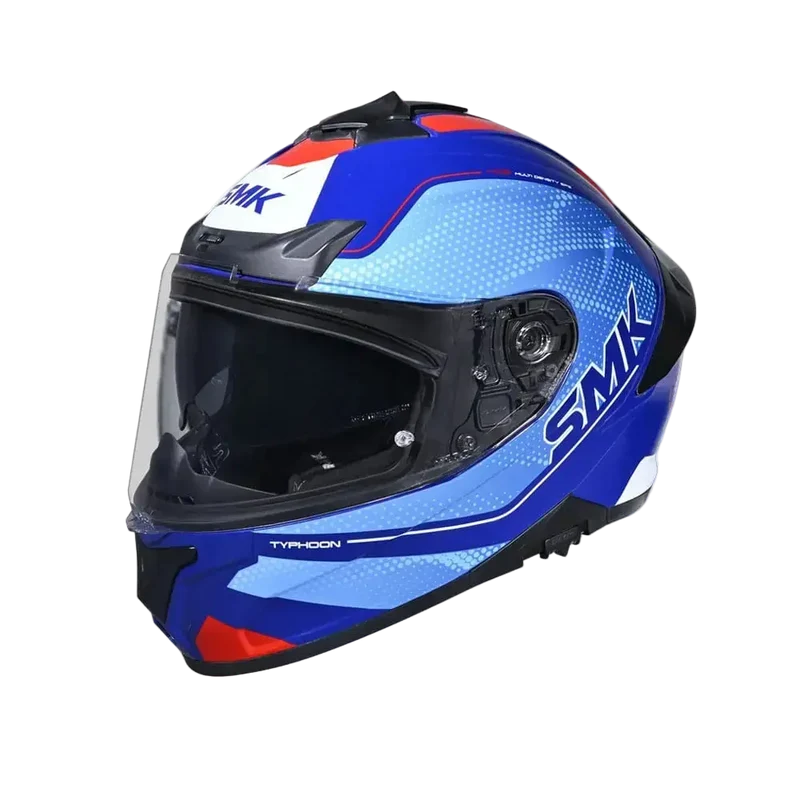 SMK TYPHOON MA553 INTEGRALI CASCHI DI MOTO OPACO BLU ROSSO BIANCO