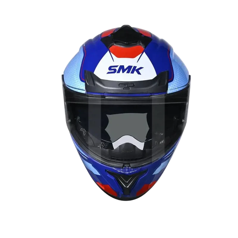 SMK TYPHOON MA553 INTEGRALI CASCHI DI MOTO OPACO BLU ROSSO BIANCO