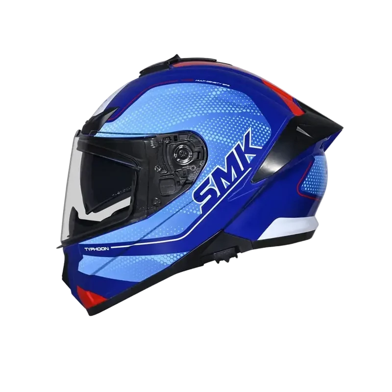 SMK TYPHOON MA553 INTEGRALI CASCHI DI MOTO OPACO BLU ROSSO BIANCO