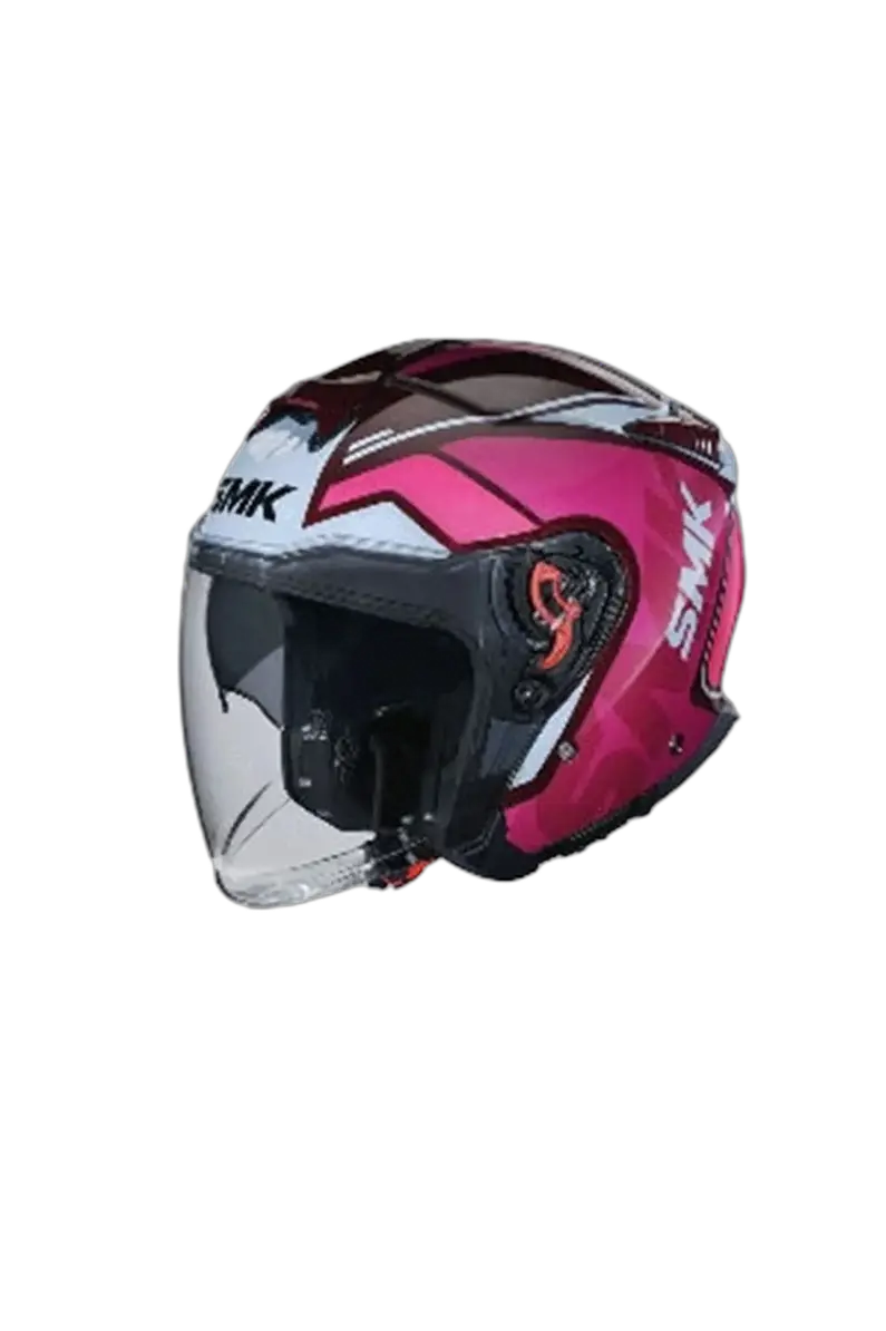 SMK GTJ TOURER GL363 CASCO JET CASCHI DI MOTO ROSA BIANCO MARRONE