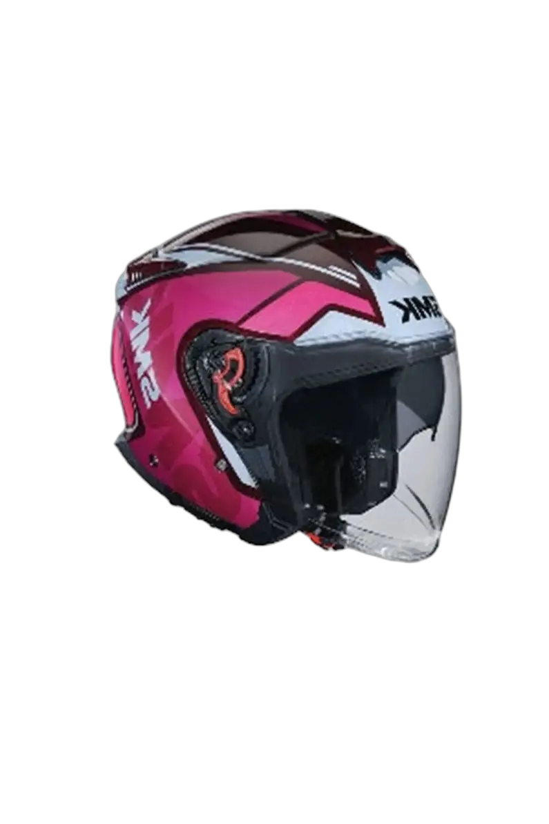 SMK GTJ TOURER GL363 CASCO JET CASCHI DI MOTO ROSA BIANCO MARRONE