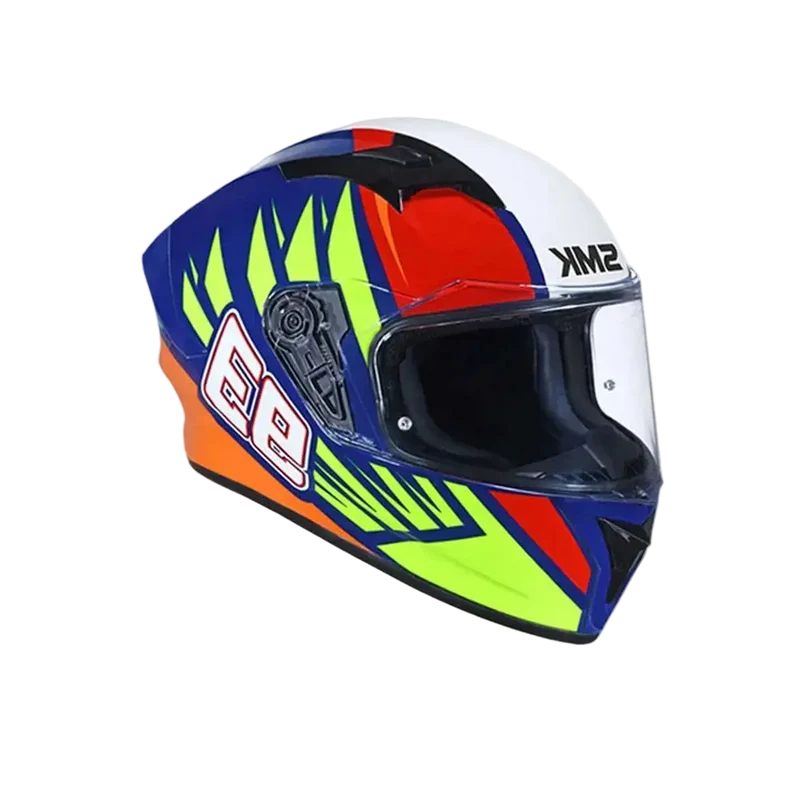 SMK STELLAR WINGS GL543 INTEGRALE CASCHI DI MOTO BIANCO ROSSO BLU GIALLO
