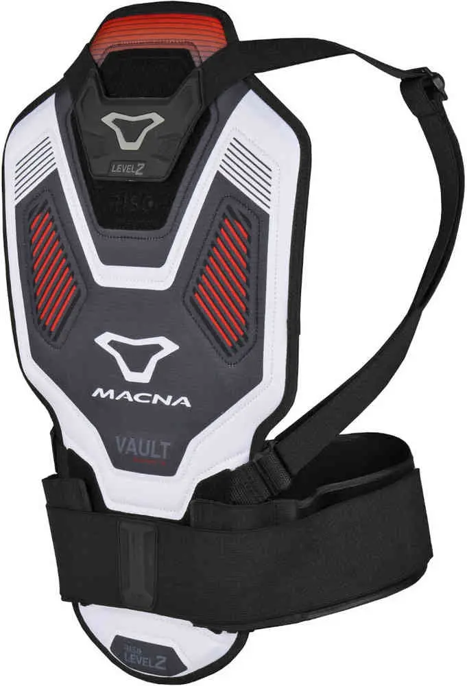 Macna Vault Protector espalda ajustable Negro Blanco Rojo