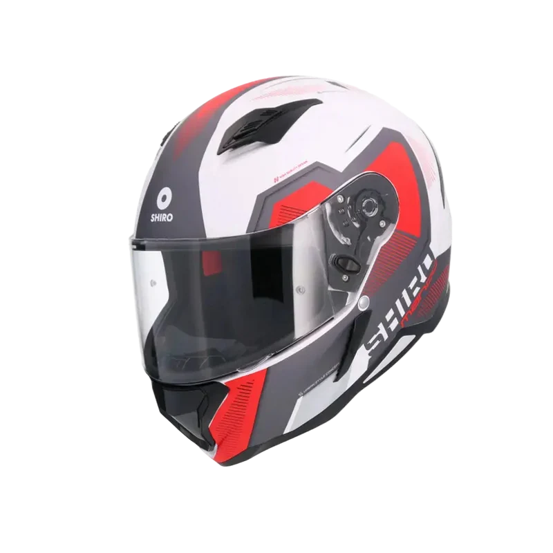 SHIRO HUNTER SH-890 COMMAND INTEGRALI CASCHI DI MOTO BIANCO OPACO ROSSO
