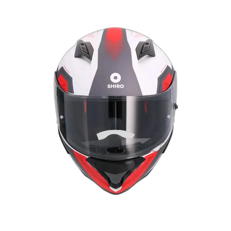 SHIRO HUNTER SH-890 COMMAND INTEGRALI CASCHI DI MOTO BIANCO OPACO ROSSO