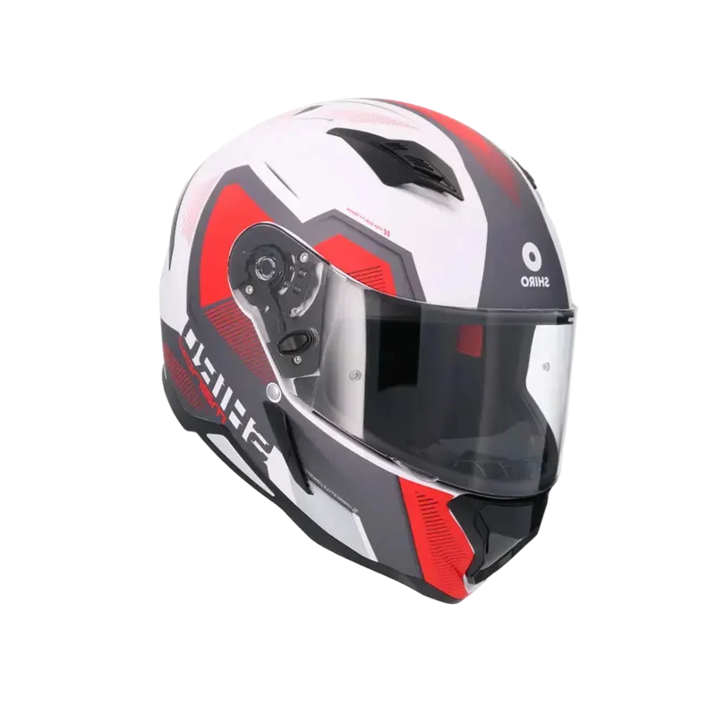 SHIRO HUNTER SH-890 COMMAND INTEGRALI CASCHI DI MOTO BIANCO OPACO ROSSO