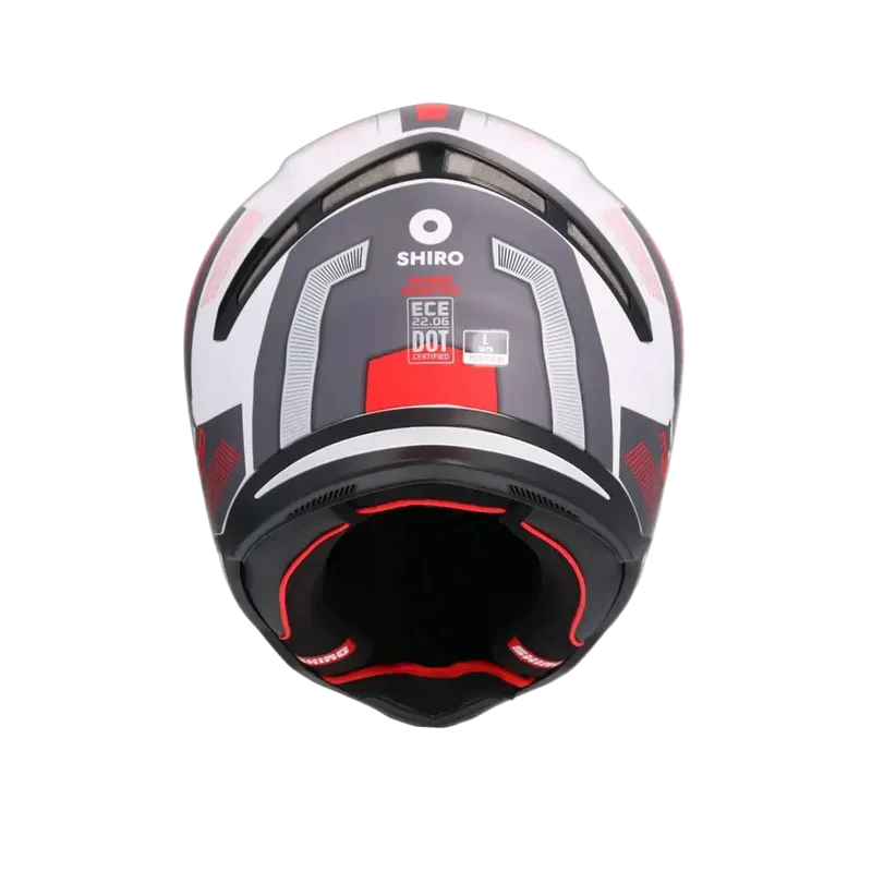 SHIRO HUNTER SH-890 COMMAND INTEGRALI CASCHI DI MOTO BIANCO OPACO ROSSO