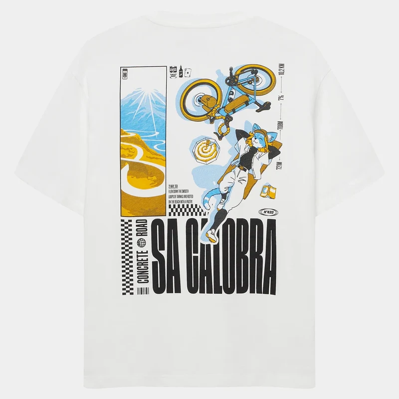 T-Shirt Cafe du Cycliste Col Sa Calobra - Bianco