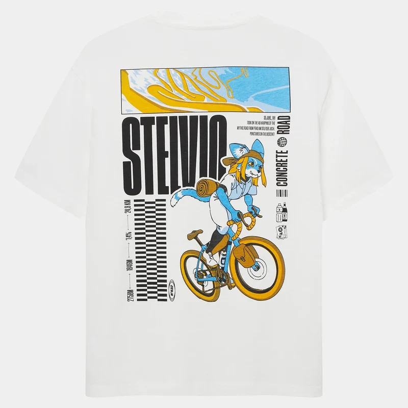 T-Shirt Cafe du Cycliste Col Stelvio - Bianco