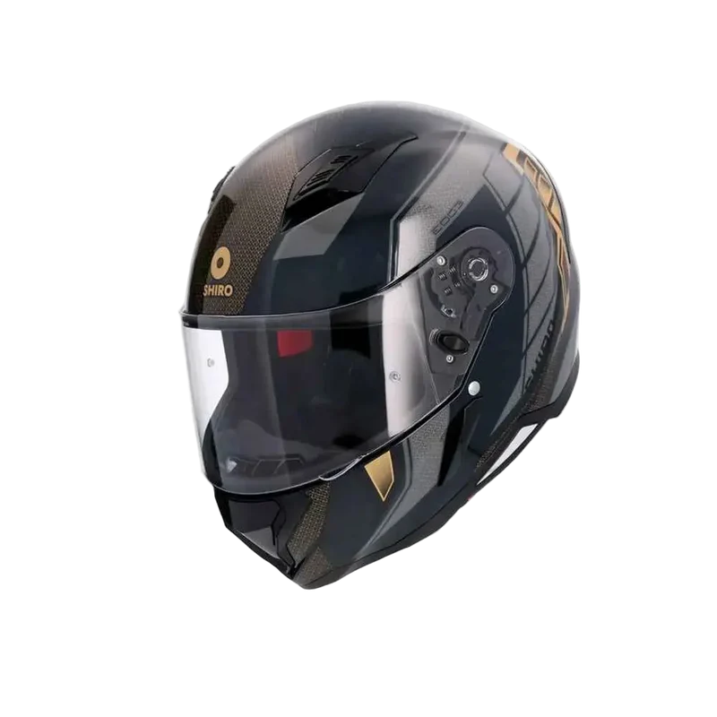 SHIRO HUNTER SH-890 EDGE CASCHI DI MOTO NERO ORO