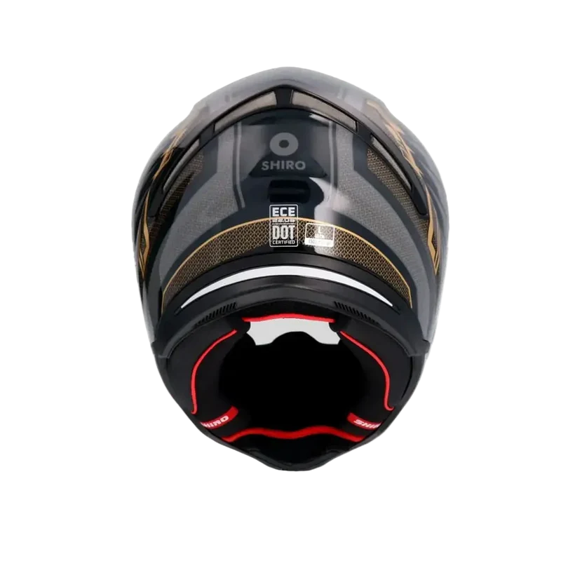 SHIRO HUNTER SH-890 EDGE CASCHI DI MOTO NERO ORO
