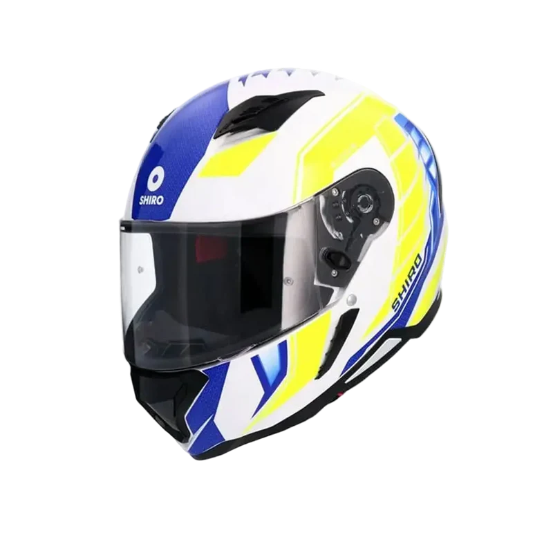 SHIRO HUNTER SH-890 EDGE CASCHI DI MOTO BLU GIALLO FLUO