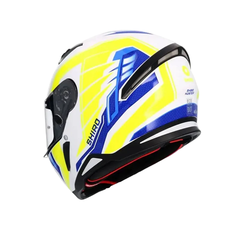SHIRO HUNTER SH-890 EDGE CASCHI DI MOTO BLU GIALLO FLUO