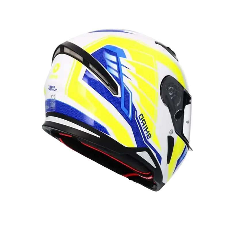 SHIRO HUNTER SH-890 EDGE CASCHI DI MOTO BLU GIALLO FLUO