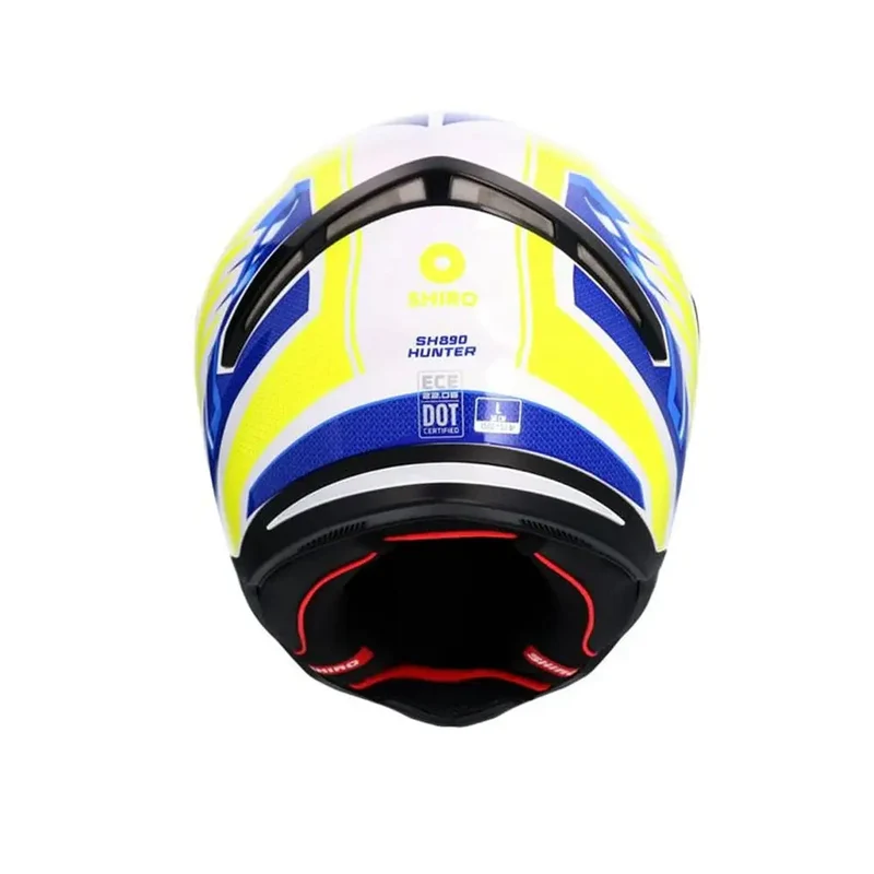 SHIRO HUNTER SH-890 EDGE CASCHI DI MOTO BLU GIALLO FLUO