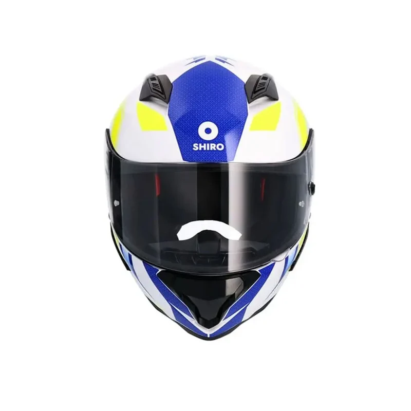 SHIRO HUNTER SH-890 EDGE CASCHI DI MOTO BLU GIALLO FLUO