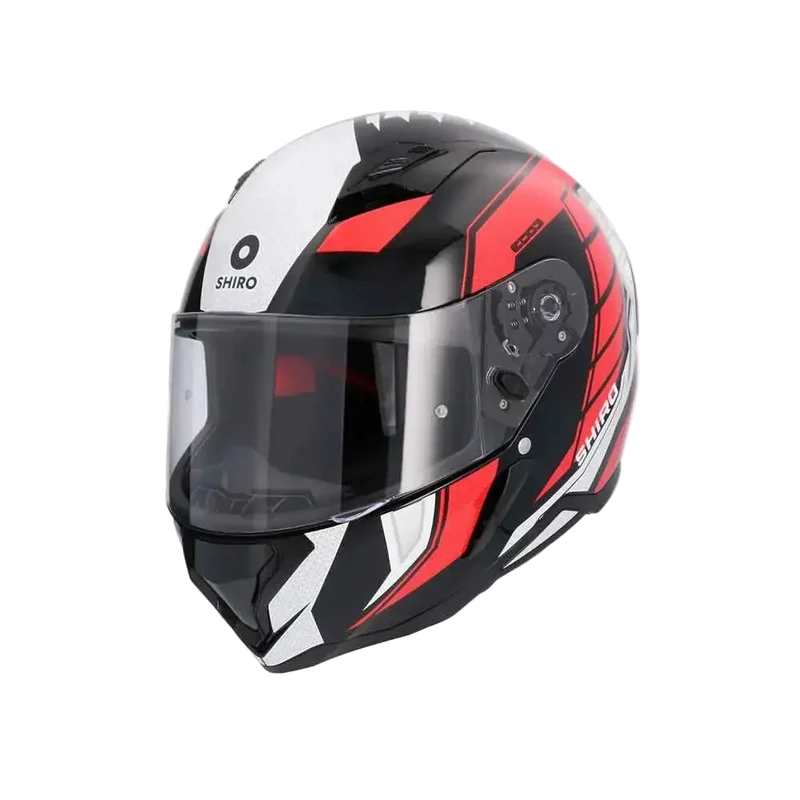 SHIRO HUNTER SH-890 EDGE CASCHI DI MOTO INTEGRALE NERO ROSSO BIANCO